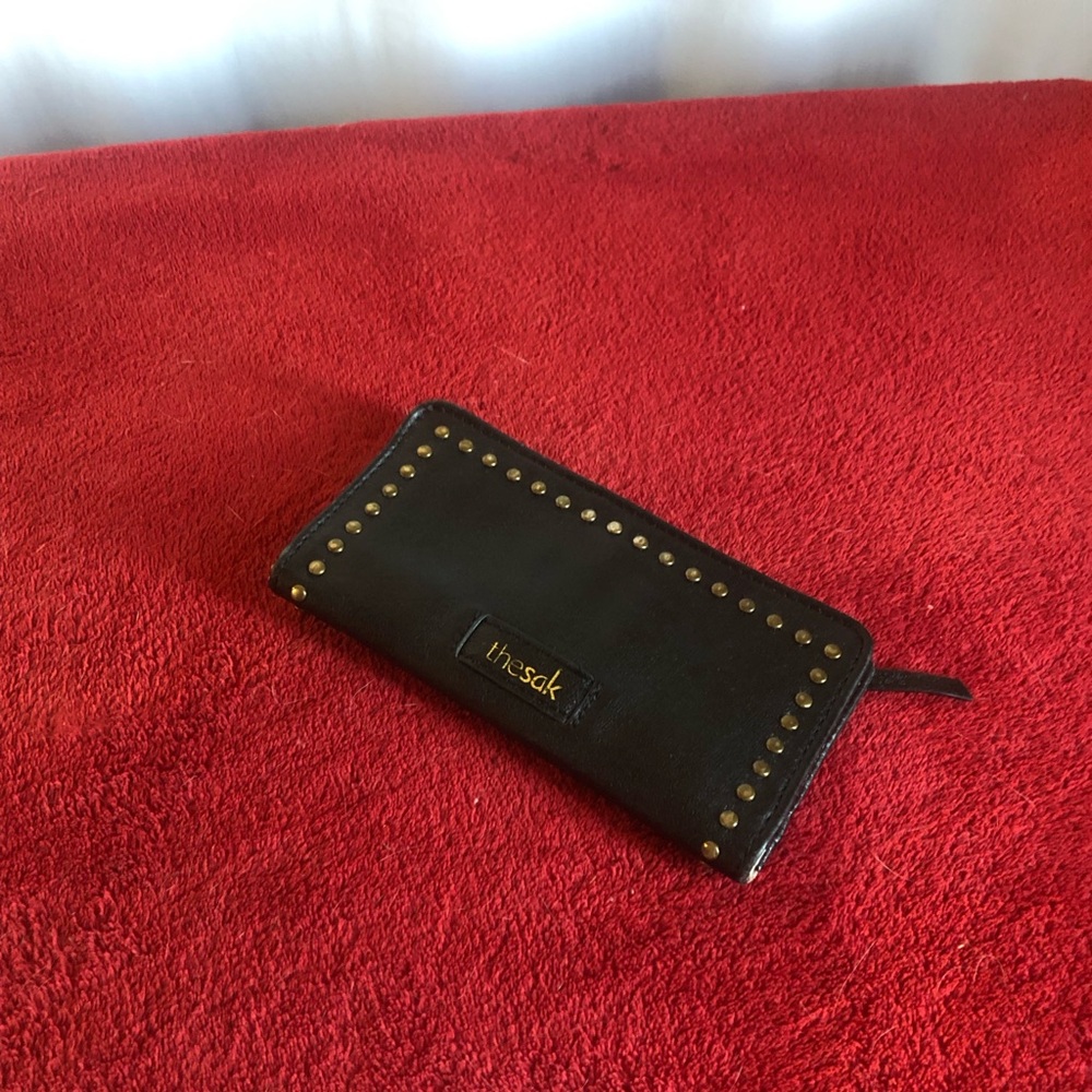 The Sak Black Wallet with Gold Studs